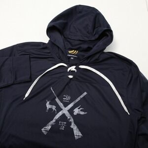 Federal Hoodie Mens 2XL Navy Lace Up Hunting Graphic Pullover Sweatshirt
